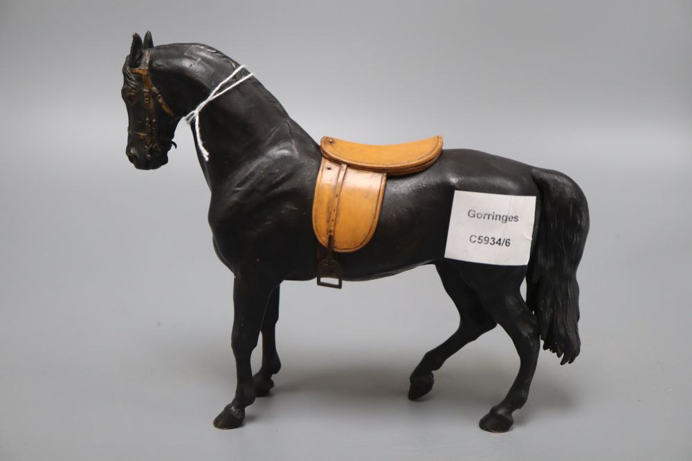 A cold painted bronze horse, height 18.5cm